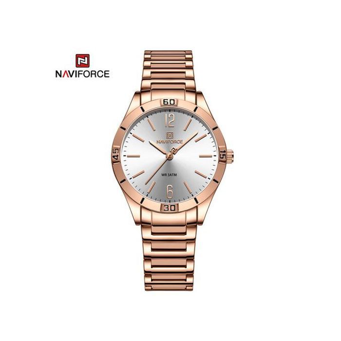Montre Naviforce Femme Quartz Acier Inoxydable Rose Gold Étanche avec Boîte - NF5029