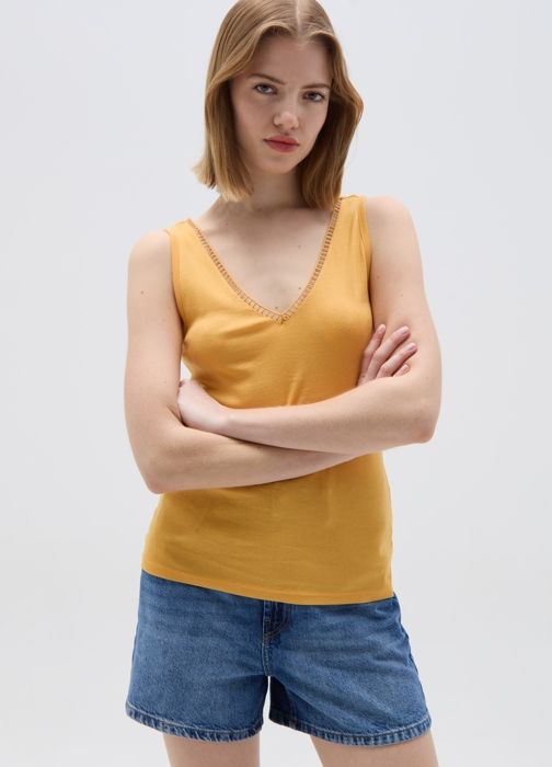 TANK TOP WIT DARK BLACK - Sunflower Yellow