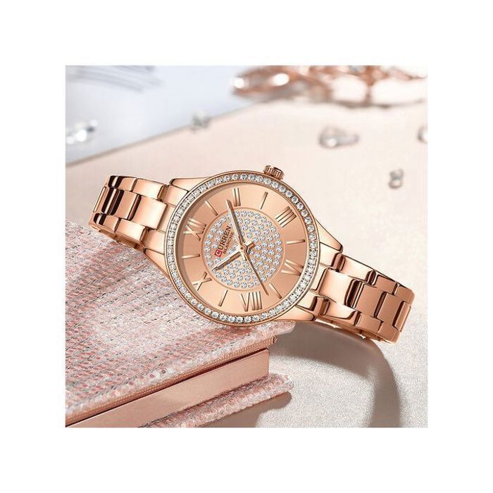 Montre Curren Femme Classique Acier Inoxydable Luxe Bronze - 9084