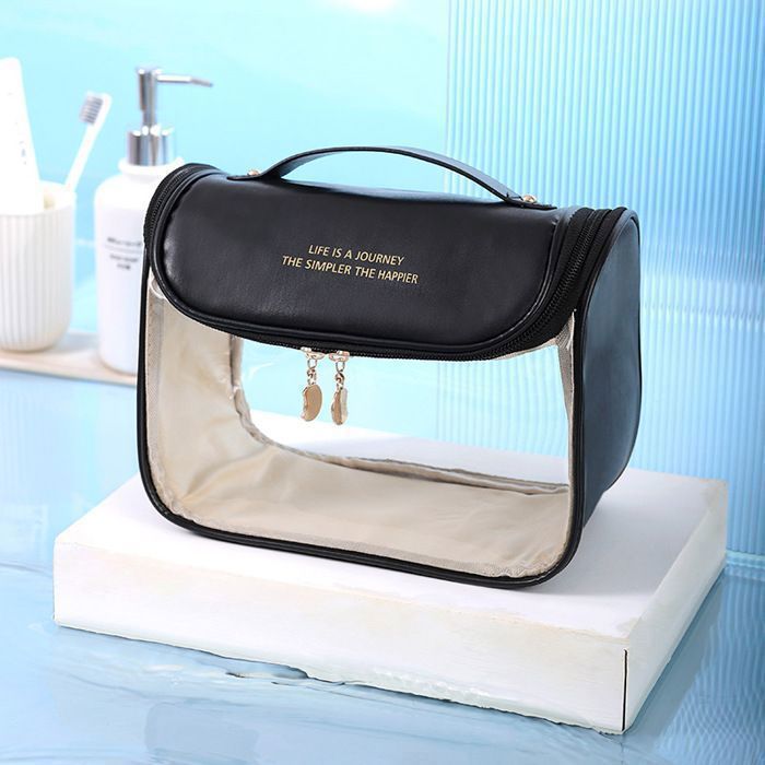 trousse de toilette transparente noire