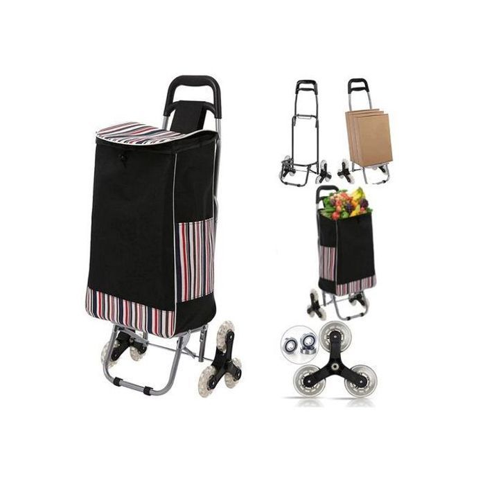 Chariot de Course pliant Léger avec 6 Roues, Charge Max 30KG, Étanche Amovible