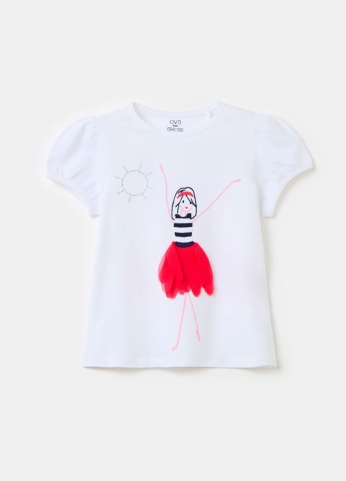 T-shirt pour fille - 7-8 ans - Blanc Imprimé
