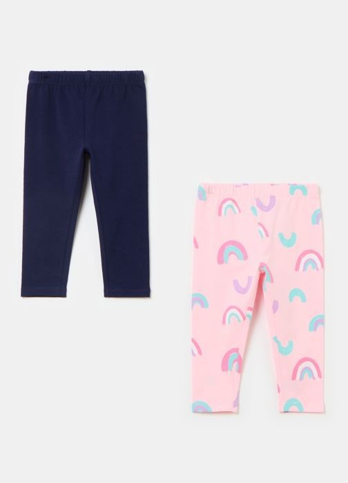 Pack 2 Leggings pour Bébé - 30-36 Mois - Rose et Bleu