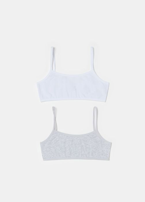 Pack 2 Top pour fille - Gris et Blanc