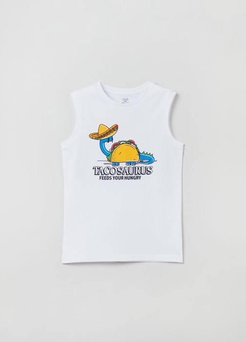 Tank Pour Garçon - 3-4 ans - Optical White