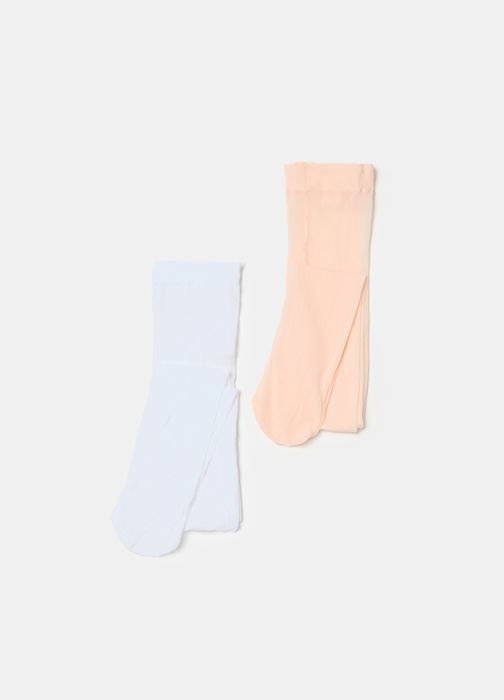 Lot 2 Collants pour Filles - 4-6 ans - Blanc et Rose
