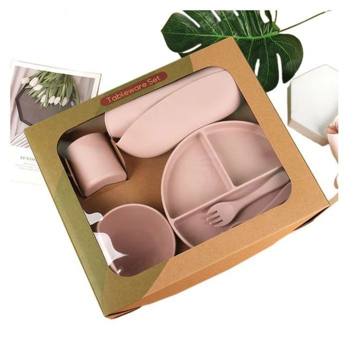 Set de Repas pour Bébé : Silicone Doux- Couleur Aléatoire