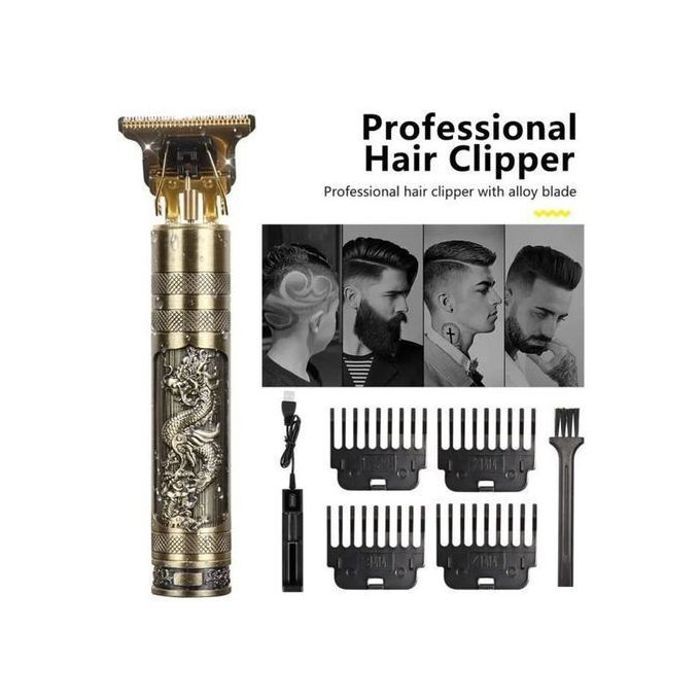 Tondeuse à Cheveux et Barbe Vintage : Lame en Acier Titane, Rechargeable et Sans Fil