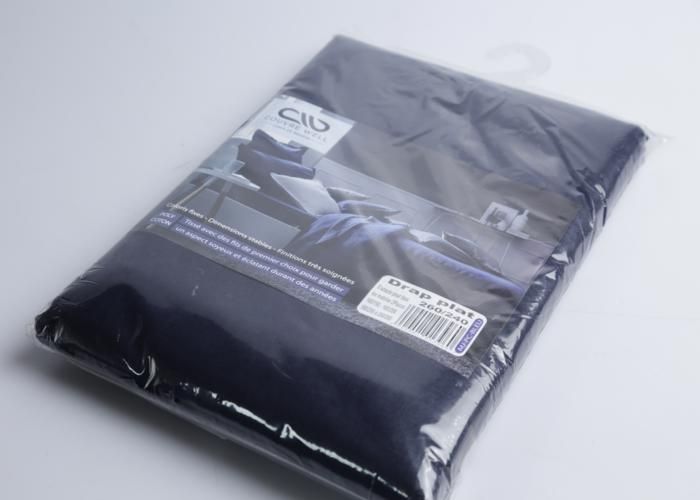 Drap plat - BLEU - 260x240 cm - Polycoton - 115g - 76 fils