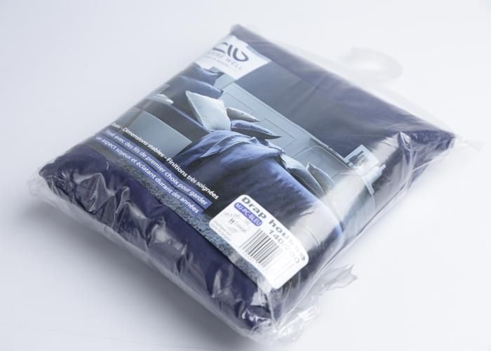 Drap Housse Polycoton 140x200 Bleu 115g 76 Fils