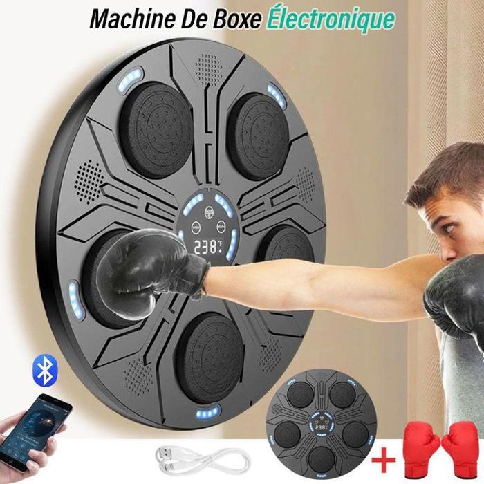 Machine de boxe à musique intelligente, Bluetooth Beat Punch, cible murale, sac de sable 4.2 par LED, équipement d'entraînement de b