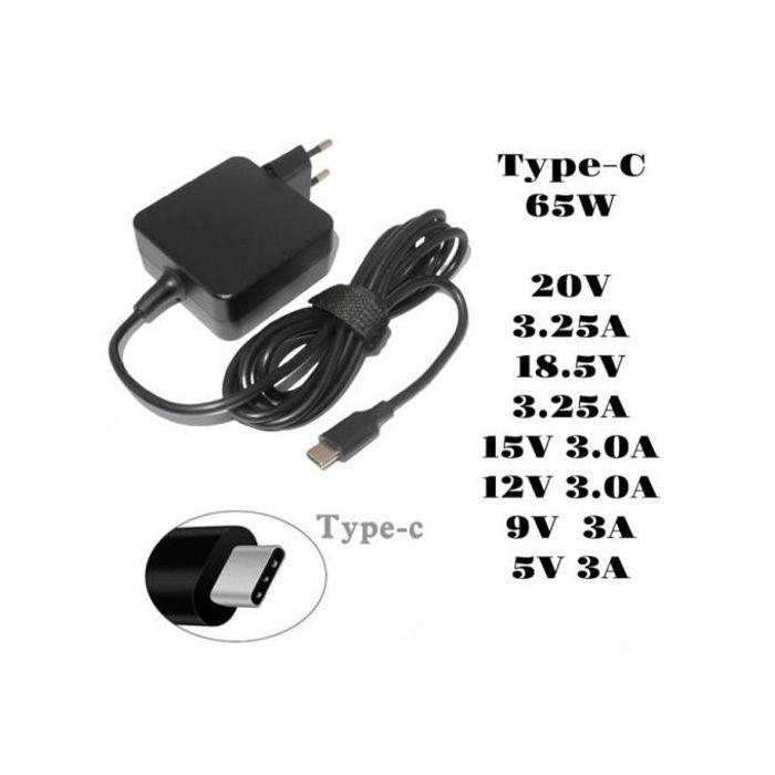 Chargeur USB Type-C Lenovo 65W - Adaptateur Secteur pour Ordinateur Portable et Tablette ThinkPad Compatible USB-C
