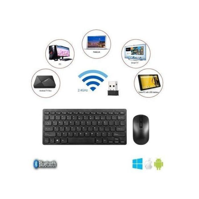 Mini Clavier + Souris Sans Fil 2.4GHz de Meilleure Qualité