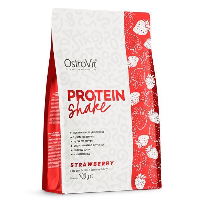 Protein Shake 700 g Strawberry- Protéines de Soja Riche en BCAA & EAA