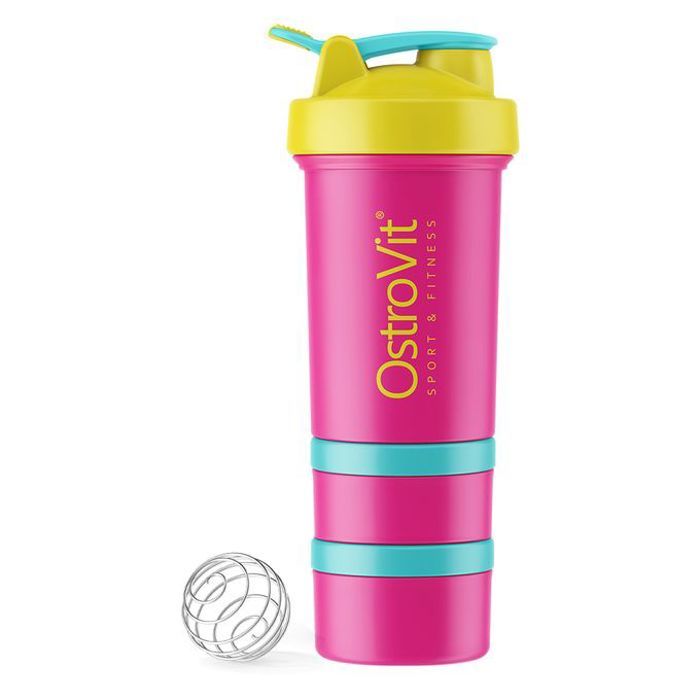 Shaker Premium 450 ml Miami Vibes Edition - Compartiments Supplémentaires pour Capsules et Poudres