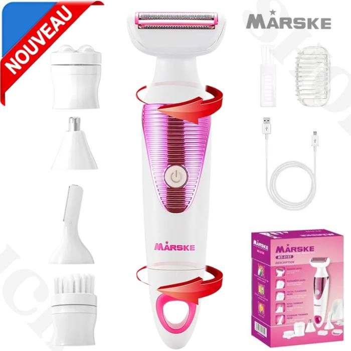 Marske 5-en-1 Epileur électrique Tondeuse a cheveux Rechargeable pour les femmes Outils de massage du visage.