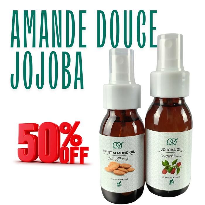 Huile Nourrissante - MRAYTI - Pack 2 Huiles - Jojoba - Amande Douce - 60 ml *2