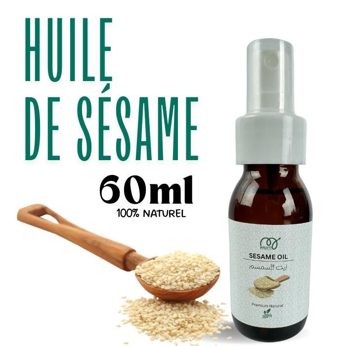 Huile de Sésame - Huile Nourrissante  pour cheveux et peau  - 60 ML - Hydratant