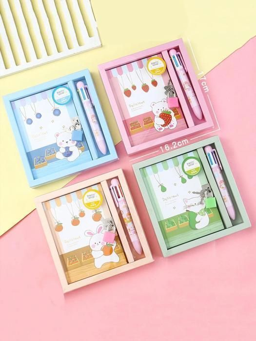 Coffret de carnet avec des stylos de couleurs