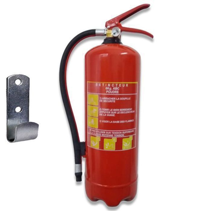Extincteur à Poudre ABC 6 kg - Certifié pour Tout Type de Feu