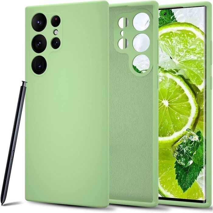 Pochette Silicone pour Samsung S23 ultra vert