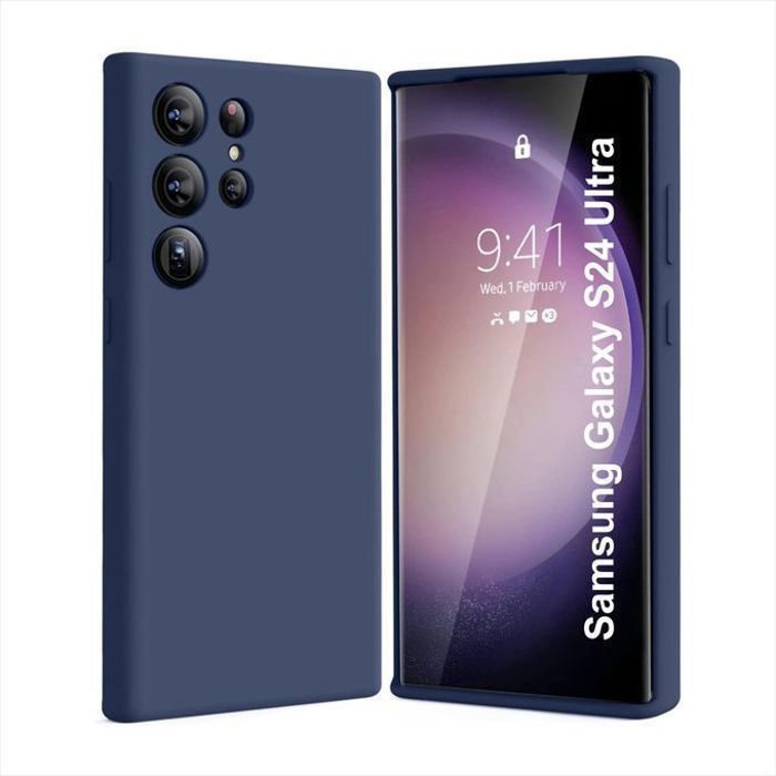 Pochette - Samsung - Galaxy S24 Ultra - Silicone - Bleu - Souple