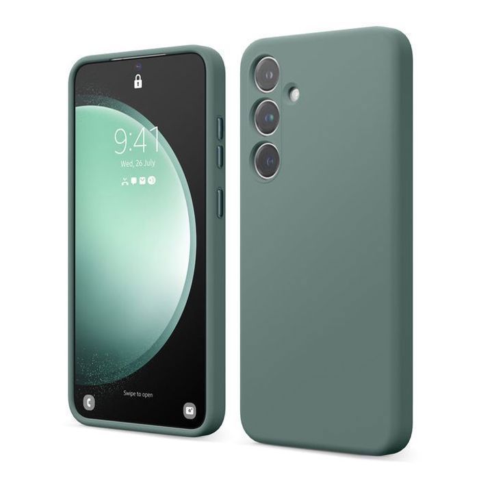 pochette pour Samsung Galaxy A55 Silicone vert