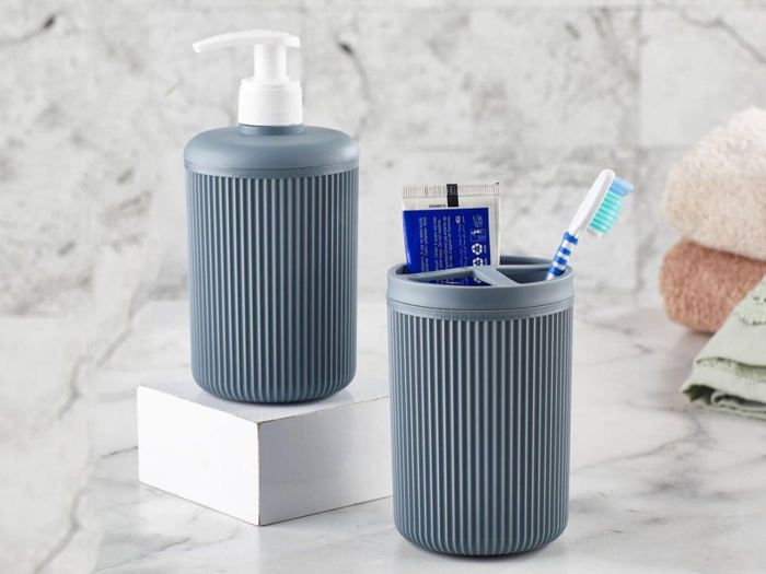 Ensemble d'accessoires de salle de bain en plastique Alesta 2 pièces