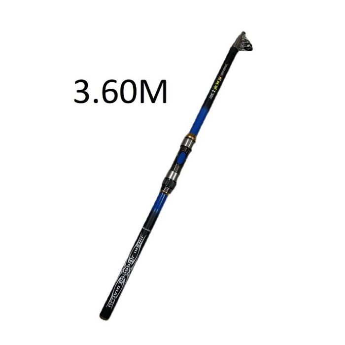 Canne à Pêche - Yumeilong - Modèle Télescopique - 3.60M - 5 Guides - Carbone