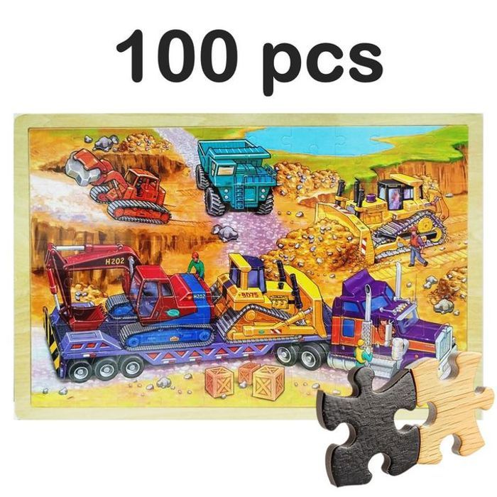 Puzzle en bois 100 pcs 45x30cm version Construction