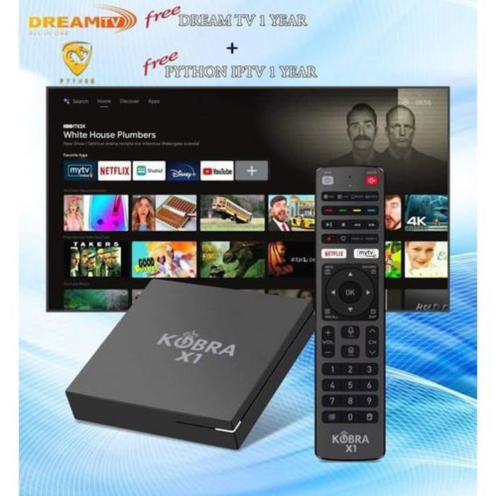 Kobra X1 Smart TV BOX Android 13 - 2025 Dual Wifi 5Ghz 2Go+16Go 4K Ultra HD