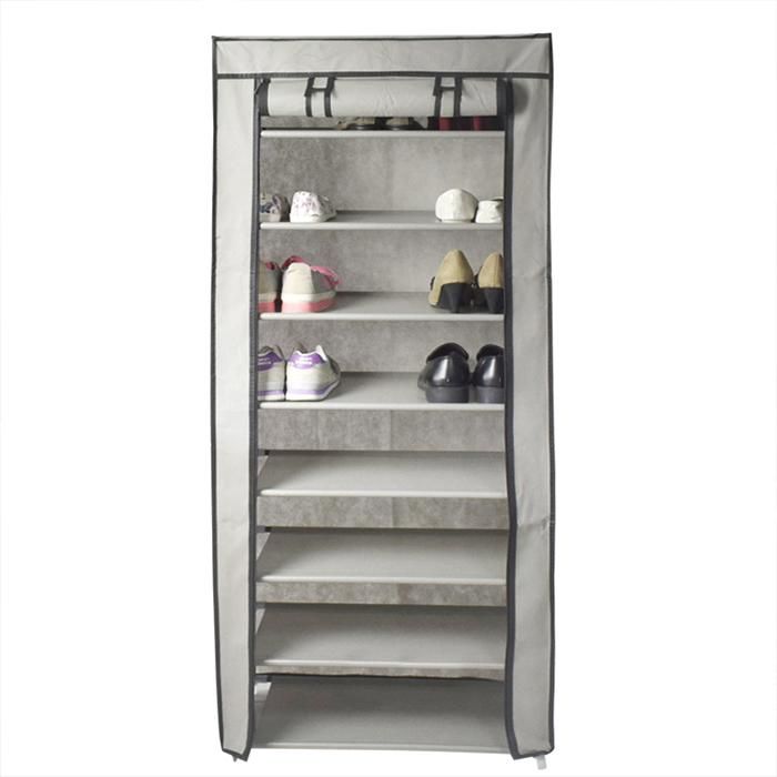 Organisateur de rangement de chaussures à 9 niveau Gris