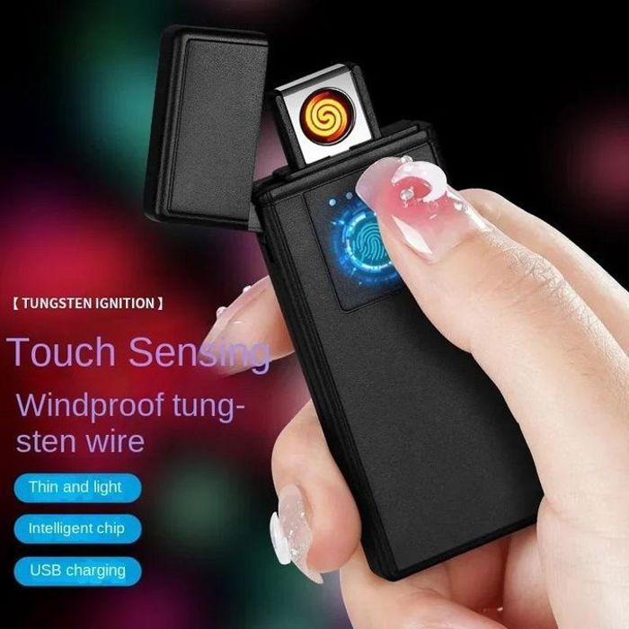 briquet électrique avec USB Rechargeable sans flamme pou sans flamme pour hommes,accessoires de cigarettes de personnalité portables