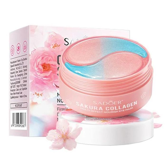 Masque pour les yeux au collagène Sakura,60 pièces,patch hydratant et raffermissant,soins pour la peau