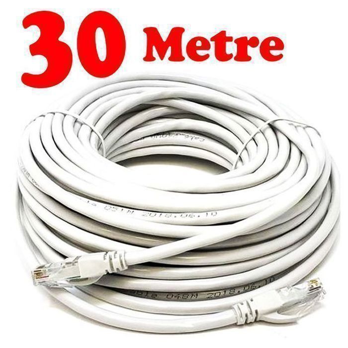 Câble Réseau Ethernet RJ45 CAT6 30 Mètre haut débit qualité Pro
