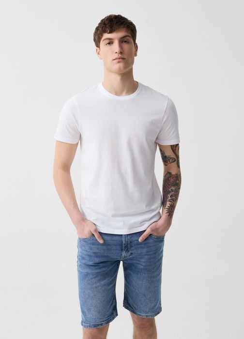 Jean Slim - OVS HOUSEBRAND - 5PNIGER - Bleu - Light Wash - 99% Coton