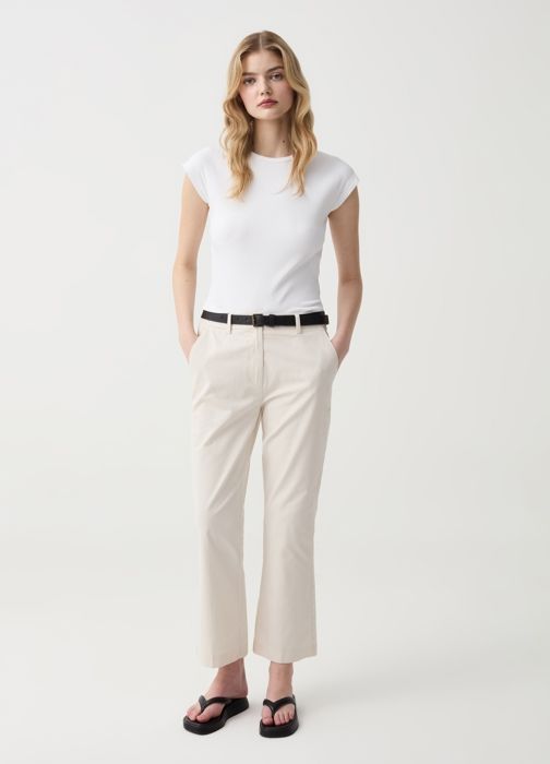 TRO350 PANTS PEARLED IVOR - Ivory White