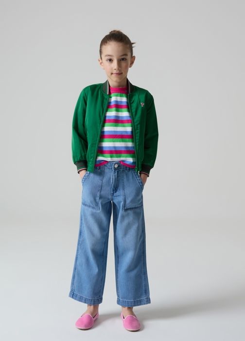 Pantalon en Denim - PIOMBO KIDS - Medium Blue - 100% Coton - Fille - Medium Wash