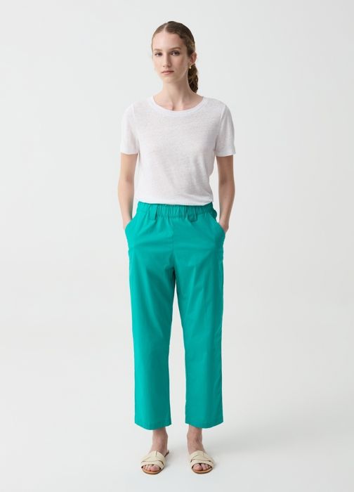 Pantalon TRO365 - OVS HOUSEBRAND - Noir - 100% Coton - Femme - Aqua Green