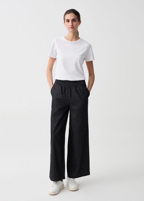 Pantalon Palazzo - OVS HOUSEBRAND - Medium Blue - 100% Coton - Femme - Adulte