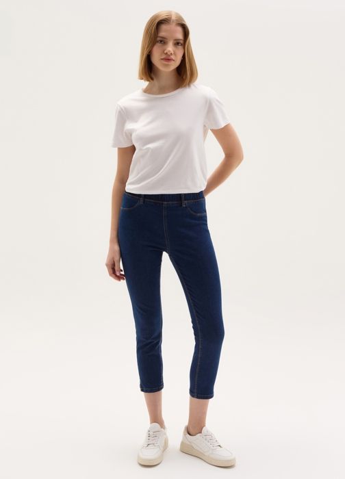 CROP JEGGING WHITE - Dark Wash