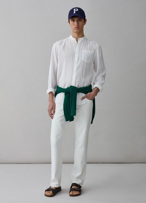 Chemise - PIOMBO - MPLIN11/S24 - 100% LIN - Blanc - Adulte Homme