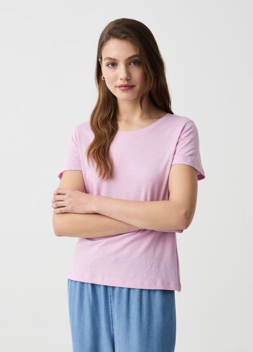 T-shirt Regular - OVS HOUSEBRAND - Noir - Cyclamen pink - 100% Coton - Manches courtes