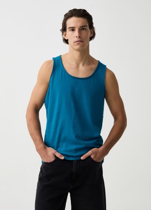 LAMPONE TANK ANTHRACITE - Petrol Blue