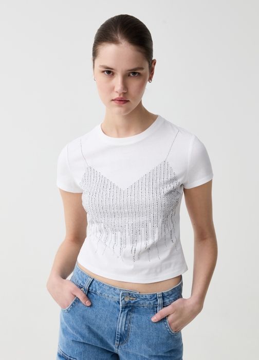 T-shirt - B.ANGEL - Optical White - 100% Coton - Manches Courtes - Col Classique