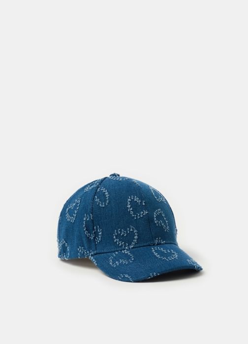 BASEBALL HAT BLEACHED DEN - Medium Wash