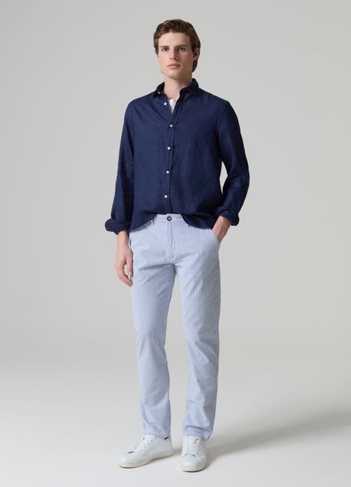 SEERSUCKER   AZZURRO/BIAN - White/Blue