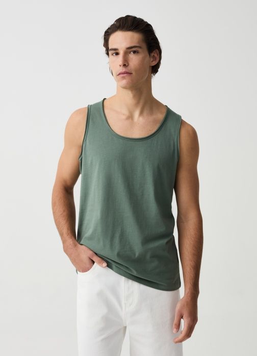 LAMPONE TANK ANTHRACITE - Sage Green