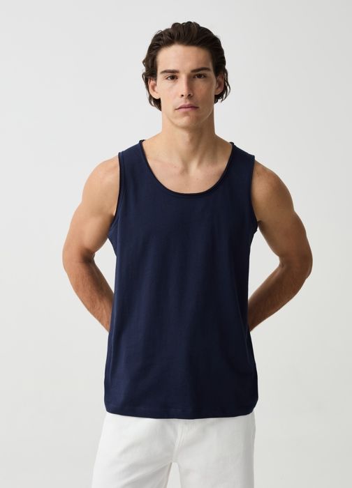 LAMPONE TANK ANTHRACITE - Night Blue
