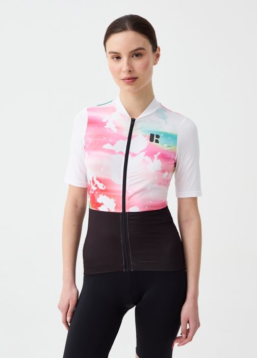 T-SHIRT - URBAN RIDERS - F WHITE - Manches courtes - Col classique - Blanc/Noir